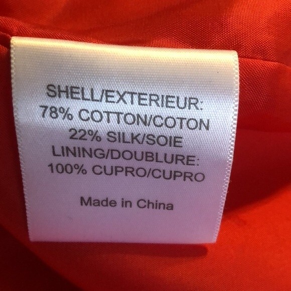 Tory Burch Size 10 Red Blood Orange Silk Blend Structured Front Zipper Dress - Picture 15 of 16